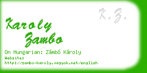 karoly zambo business card